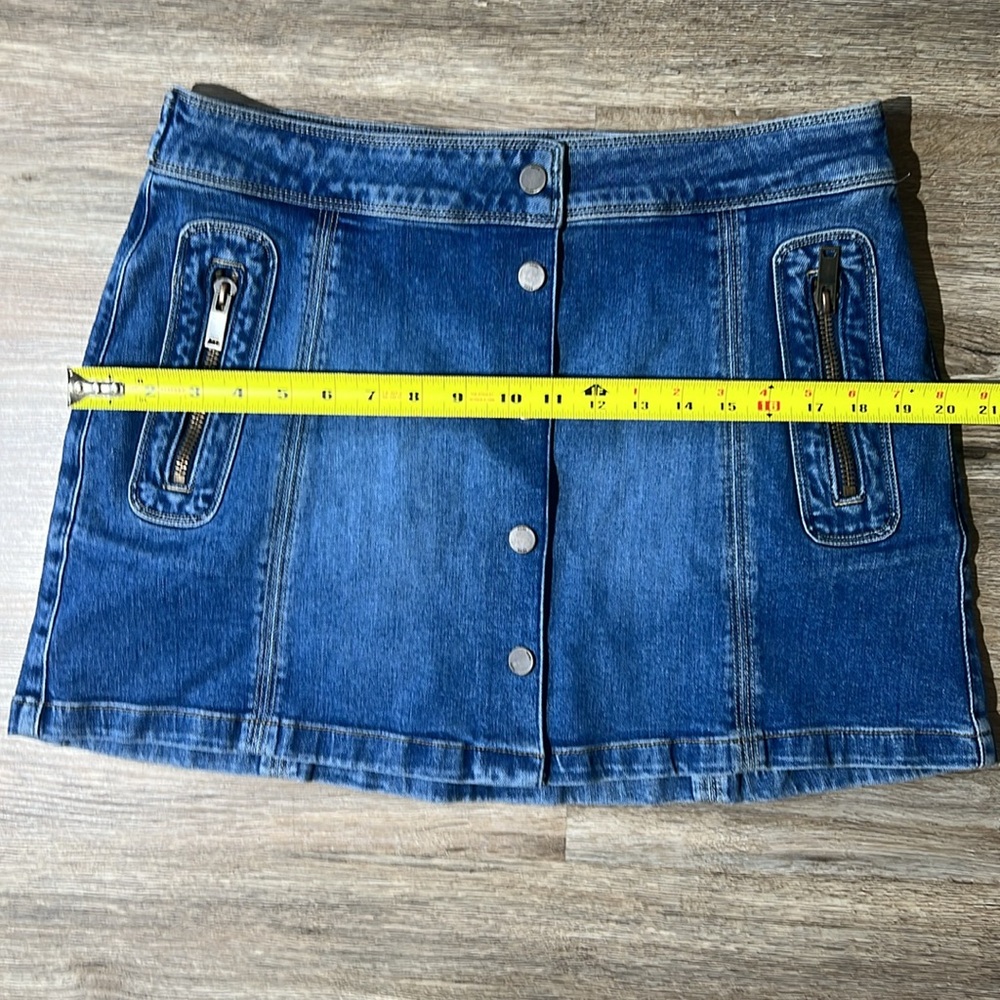 REISS Kaleigh Denim Mini Skirt Size 14 - Picture 7 of 12